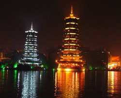 Evening cruise on Li River and surrounding lakes